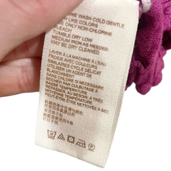 Free People Cora Lee Ombre Tie Dye Top Ruffle Trim Fuschia Pink SIze Medium Boho - Picture 9 of 10